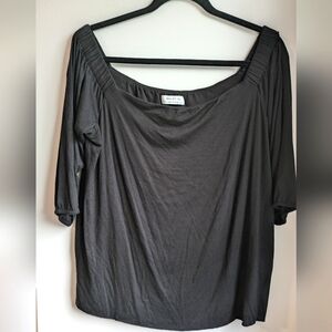 Bailey 44 Black off the Shoulder Top Size XL Made in USA Soft BAI-B891 A07201